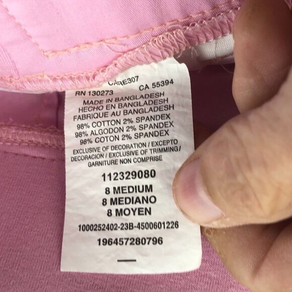 Lee Women Cargo Capri Pants Size 8 Medium Widde Leg Outdoors Casual Pink Classic - Picture 4 of 12